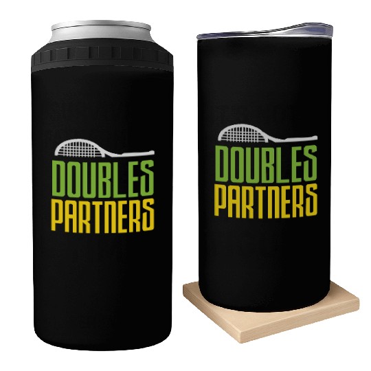 Tennis Doubles Partners Enthusiasts Unite Can Coolers