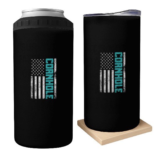 Cornhole Usa Flag Can Coolers