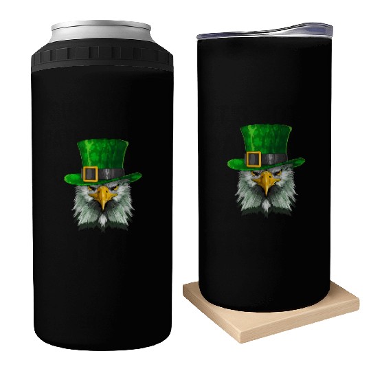 Lucky Bald Eagle St. Patrick’s Day – Irish Pride Can Coolers