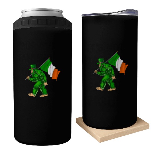 St. Patrick's Day Bigfoot Ireland Flag Can Coolers