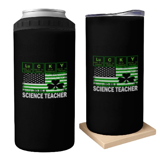 Lucky to Be a Science Teacher St Patricks Day Can Coolers