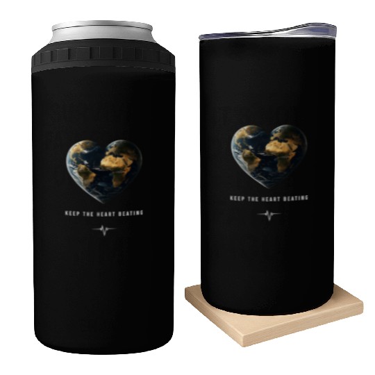 Keep the Heart Beating Heart Earth Day Environment Can Coolers
