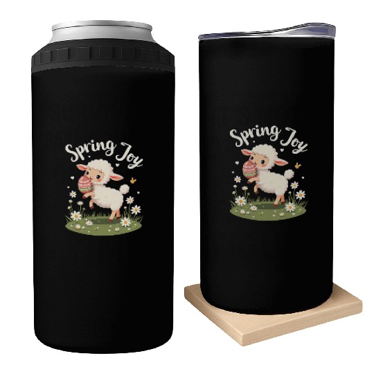 Playful Easter Lamb Can Coolers – Springtime Joy Desig