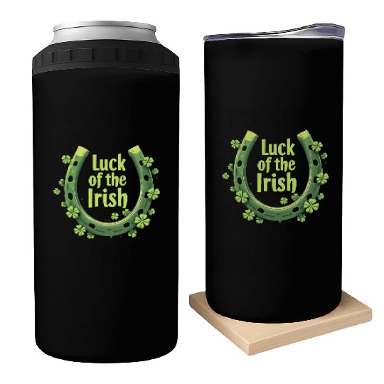 Luck of the Irish Horseshoe Design Can Coolers
