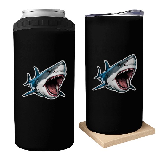 Big White Shark Attack Can Coolers
