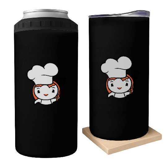 Bird Chef Cap Duck Delicious Hungry Eat Sweet Cute Can Coolers