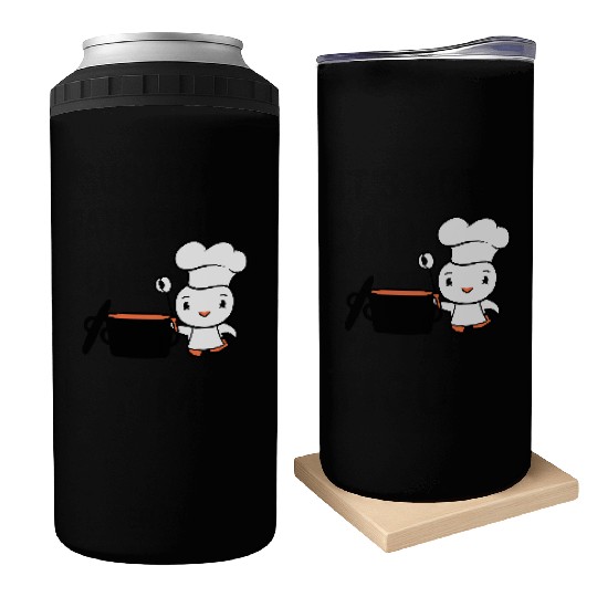 Bird Chef Cooking Pot Duck Delicious Hunger Food Can Coolers