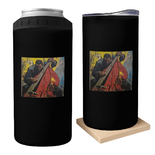 Charles Mingus Double Bass Retro Superhero Comic Can Coolers