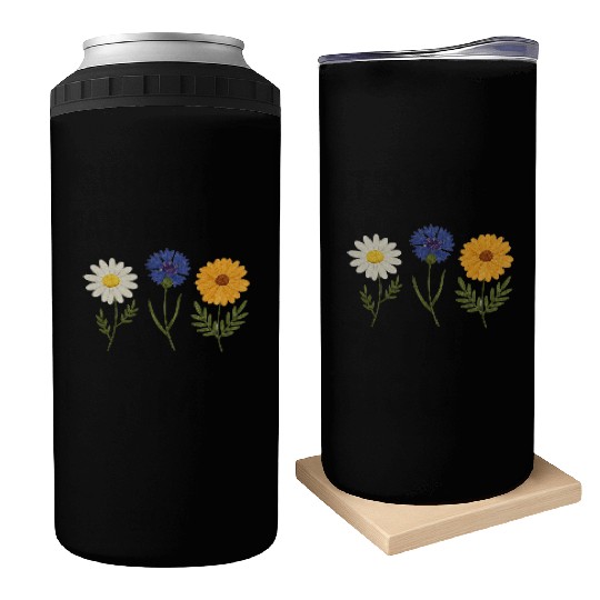 Wildflower Trio Daisy Cornflower Marigold Can Coolers