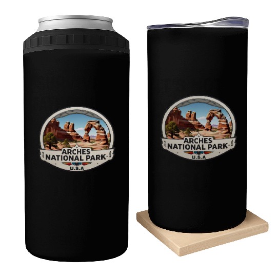 Arches National Park USA Logo Can Coolers