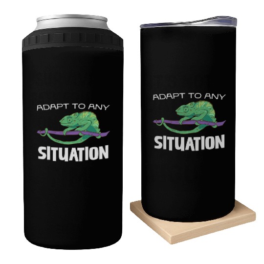 Adapt to Any Situation Chameleon Illustration Can Coolers