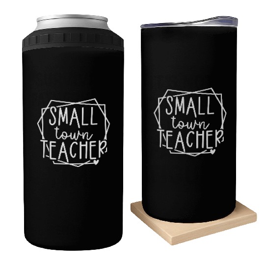 Small Town Teacher Heart Graphic for Educators Can Coolers