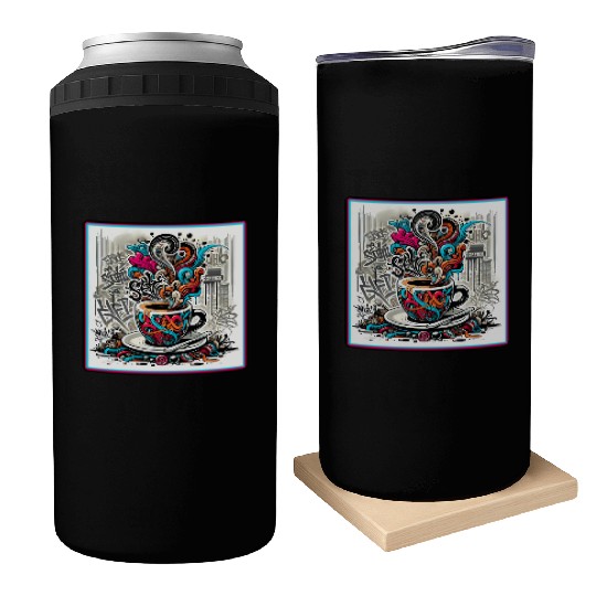 Espresso Graffiti Can Coolers