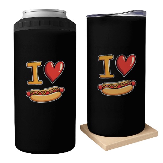 I Love Hotdogs - Fast Food Snack Fun Can Coolers