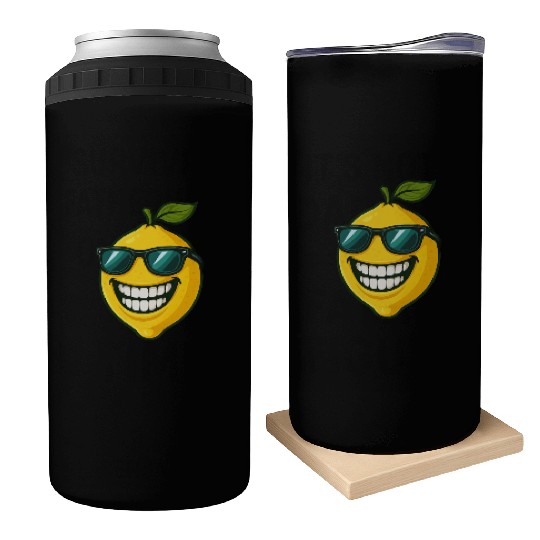 Cool lemon sunglasses summer fruit smile Can Coolers