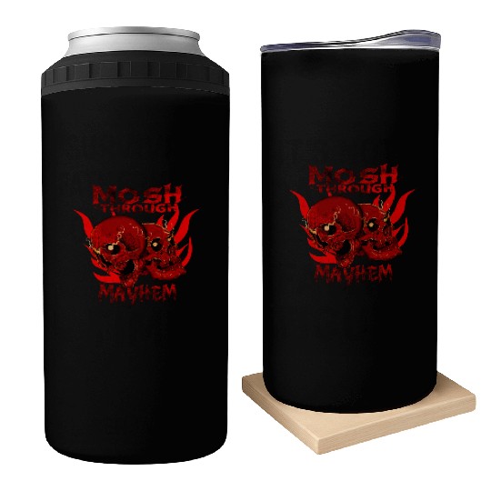 Mosh Through Mayhem Skull Design Can Coolers