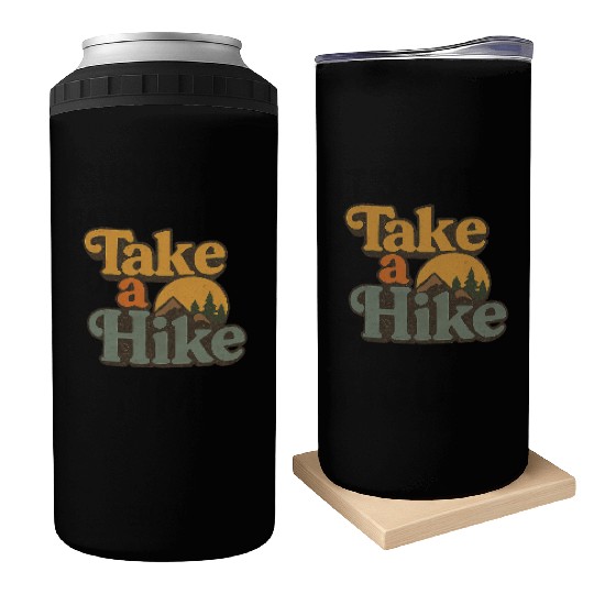 Take A Hike Retro Mountain Can Coolers