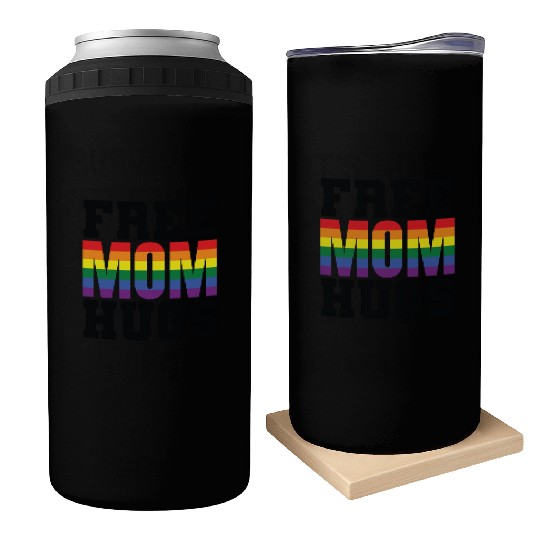 Gay Pride Free Mom Hugs Can Coolers