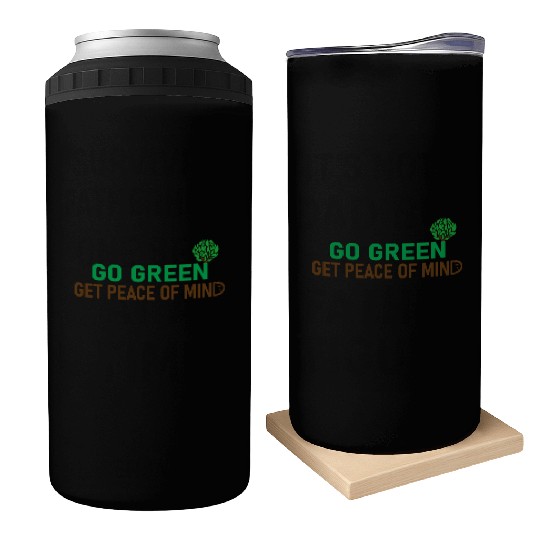 Peaceful Green Tree Logo for Eco Apparel Can Coolers