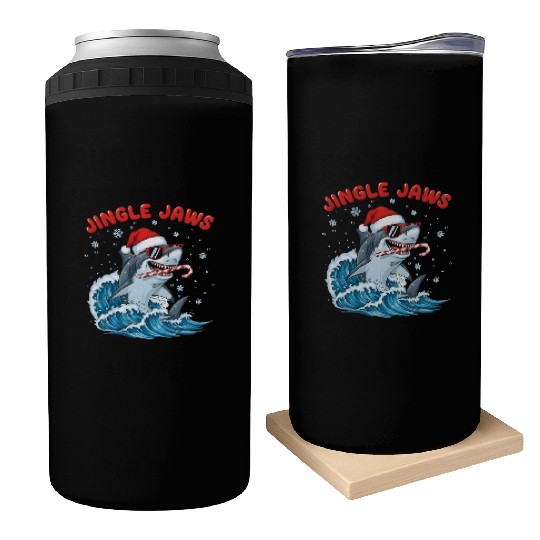 Jingle Jaws – Christmas Holiday with Bite Design Can Coolers