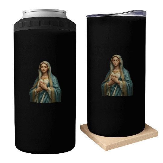 Madonna and Child Divine Embrace Can Coolers