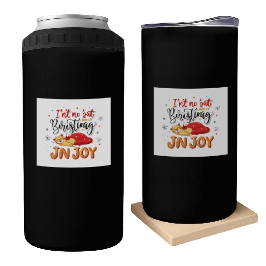 Festive Cat Joy Christmas Design Can Coolers