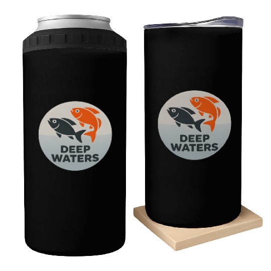 Deep Waters Fish Motif Design Can Coolers