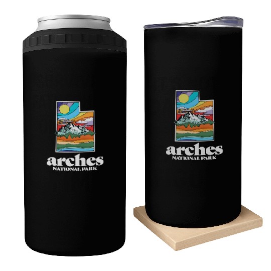 Arches National Park Utah Vintage Nature Outdoor Can Coolers