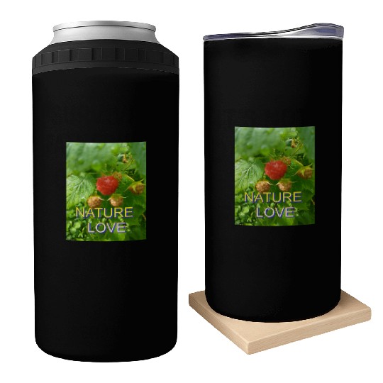 Vivid Raspberry and Greenery Nature Design Can Coolers