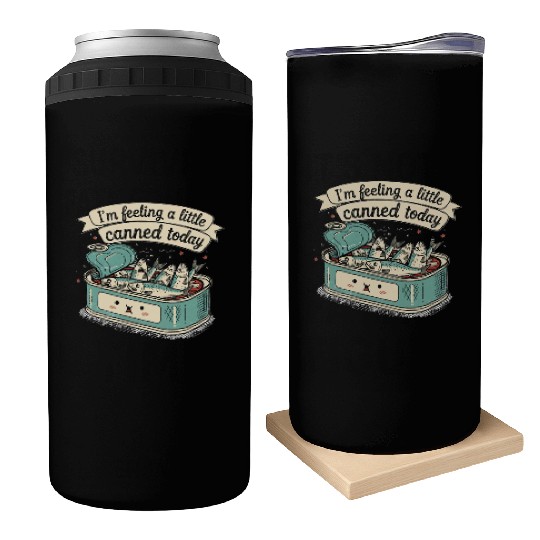 Whimsical Canned Fish Humor Design Can Coolers