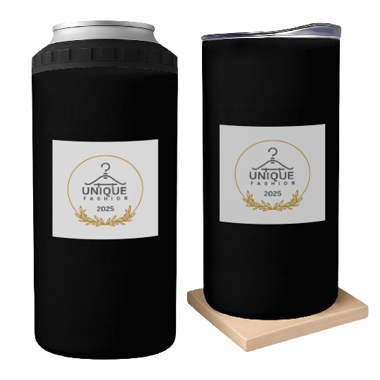 Black And Gold Minimalist Fashion Logo Can Coolers