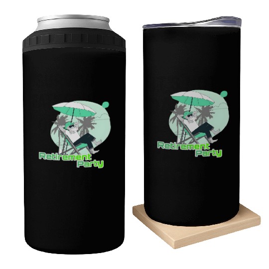 Relaxing Retirement Party Illustration Can Coolers