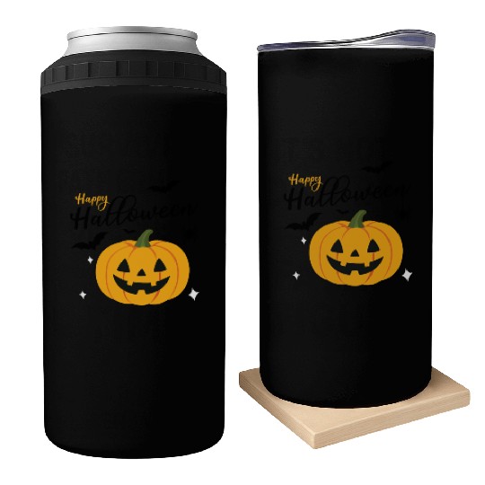 Pumpkin Jack O Lantern Halloween Design Can Coolers