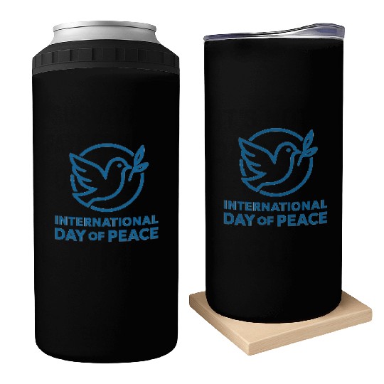 Peace Dove with Olive Branch Illustration Can Coolers