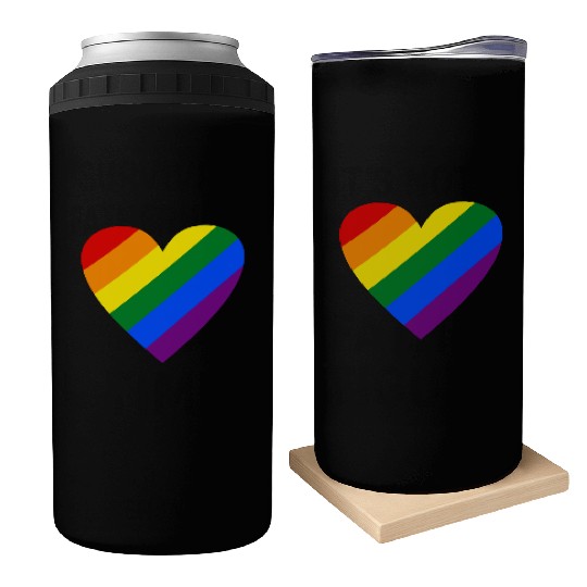 Rainbow Heart Can Coolers