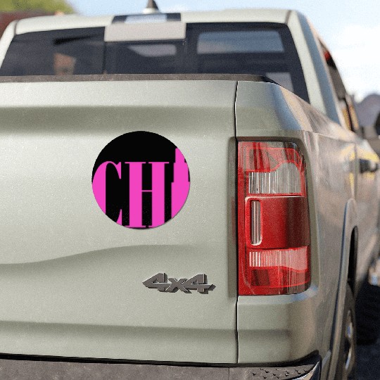 Chicago - Neon Pink Car Magnets