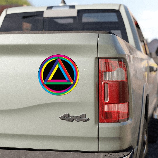 Recovery Logo Triangle and Circle Shifted Colors Car Magnets