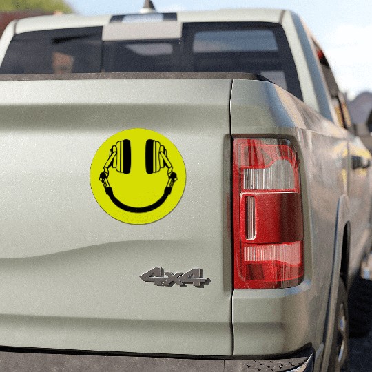 Headphone Smiley Acid House Cans MUSIC RAVE WEED D Car Magnets
