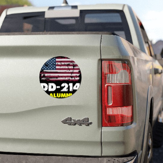 DD-214 Us Armed Forces Alumni American Flag Car Magnets