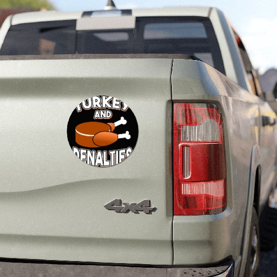 Turkey and Penalties Hockey Gift Thanksgiving Car Magnets