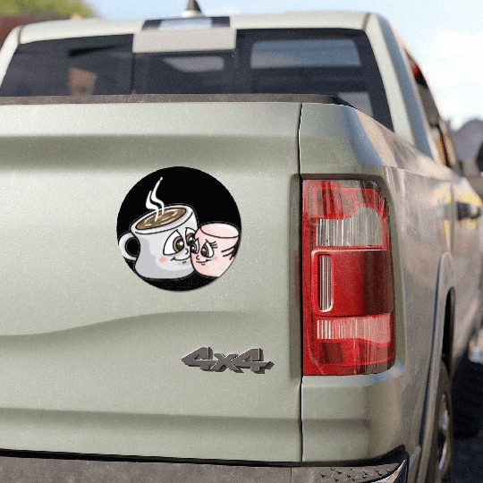 HOT CHOCOLATE AND MARSHMALLOW Love funny comic Car Magnets