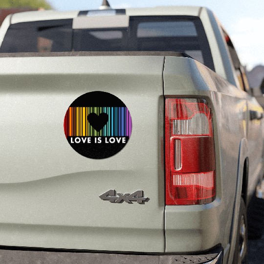 Love Is Love Barcod Rainbow Car Magnets