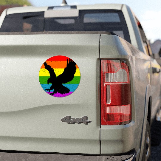 Rainbow Hawk Car Magnets
