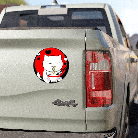 Kawaii Ramen Anime Cat Japanese Manga Car Magnets