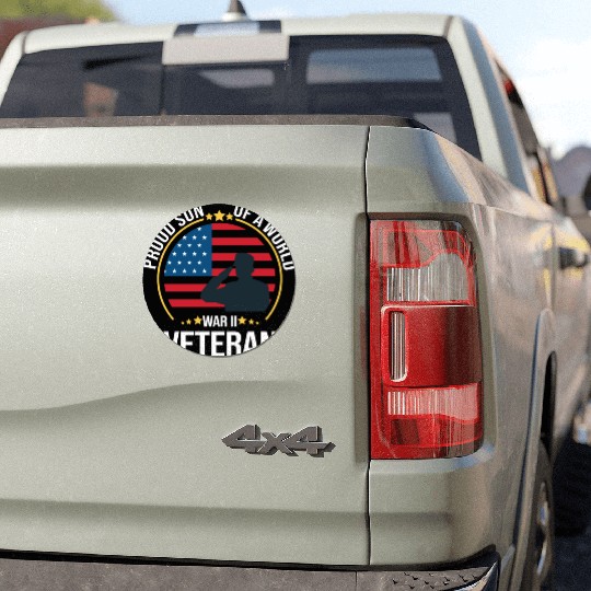 Proud Son of a War II Veteran for Military Family Car Magnets
