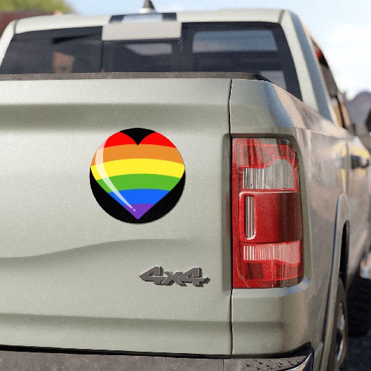 LGBTQ Heart - Rainbow LGBT Heart Pride Month Human Car Magnets