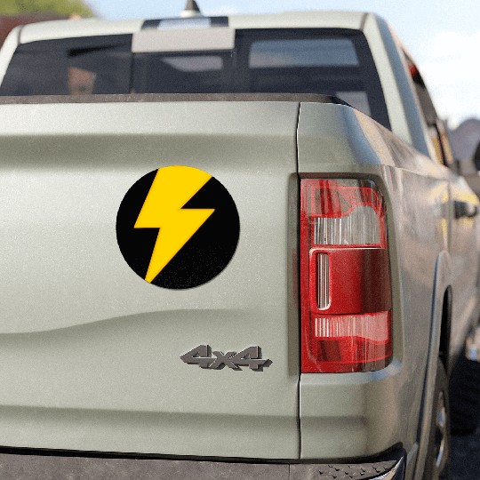 yellow lightning bolt Car Magnets