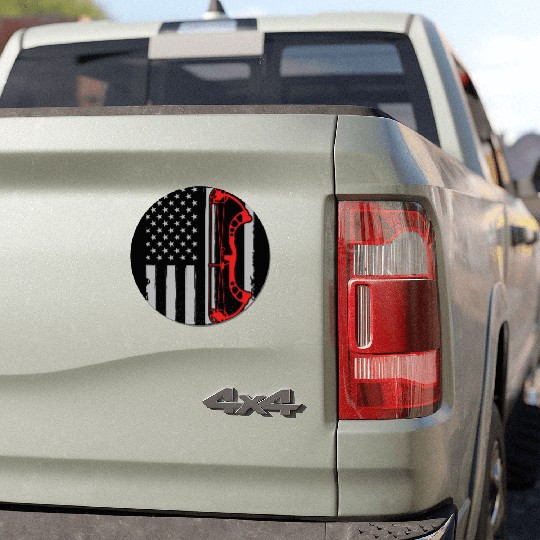 Bow deer hunting American flag gift for Bow Car Magnets