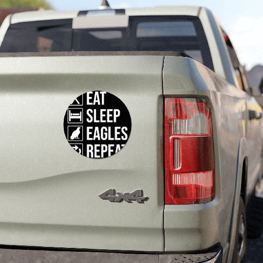 Eat Sleep Eagles Repeat Funny Bald Eagle Car Magnets