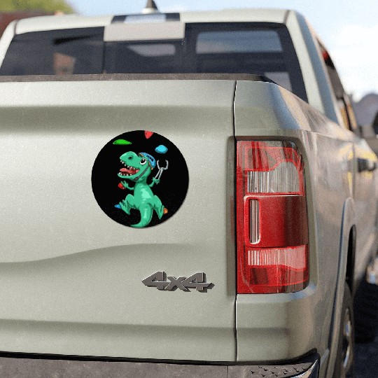 Funny T-Rex Bouldering and Rock Climbing Gift Car Magnets